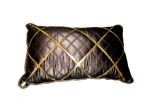 Small black Cushion With Gold Diamon Pattern <br/> Dimensions 350mmx250mm <br/> Reference #HE-01 <br/> Product #HE-01